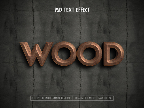 Wood text effect psd