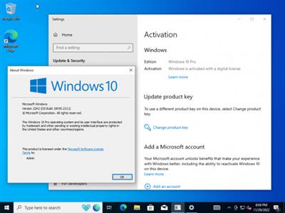 Windows 10 Pro 22H2 build 19045.2311 Preactivated Multilingual  November 2022