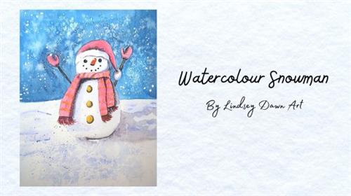 Watercolour Christmas Painting Painting Whites In Watercolour On A Snowman Winter Landscape