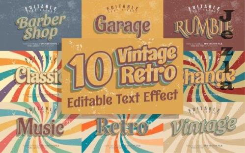 Vintage Retro Style Editable Text Effect