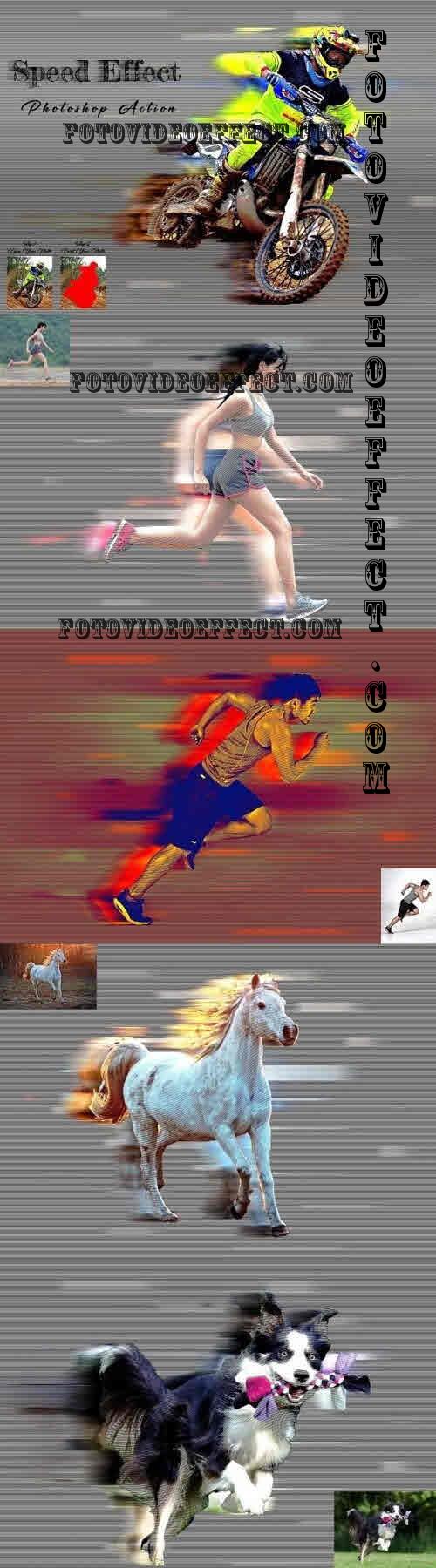Speed Effect Photoshop Action - 10936055