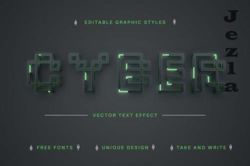 Cyber - Editable Text Effect - 10932296
