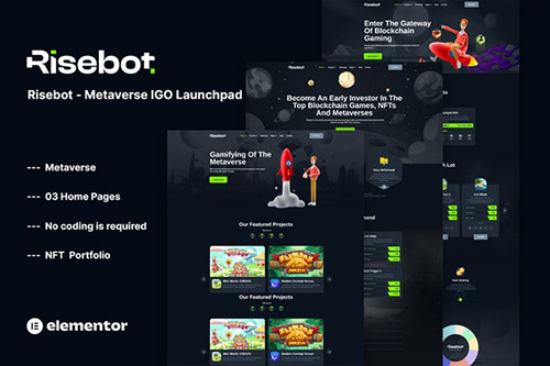 ThemeForest - Risebot - Metaverse IGO Launchpad Elementor Template Kit/41878902