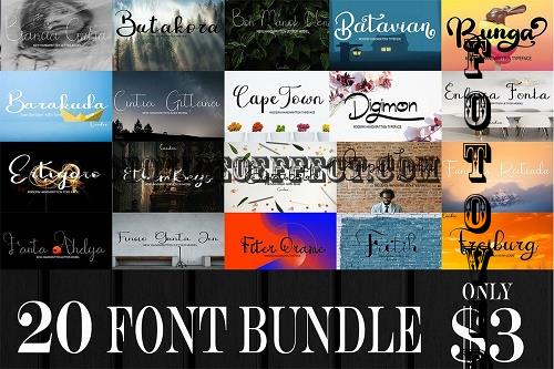 Year End Font Bundle - 20 Premium Fonts