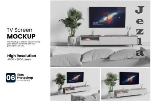 6 Clean TV Screen Mockup