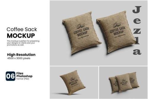6 Coffee Sack Mockup