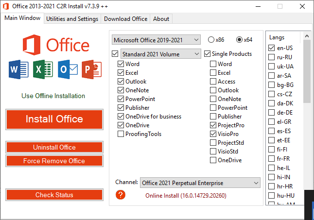 Office 2013-2021 C2R Install / Install Lite 7.4.9.1 b01