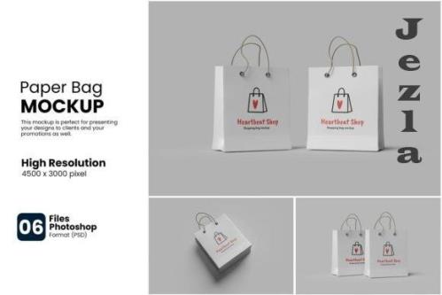 6 Paper Bag Mockups 6 Paper Bag Mockups
