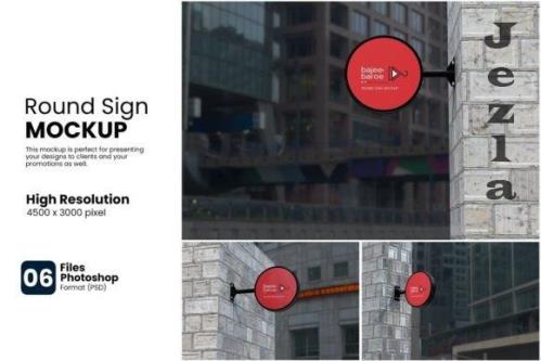 6 Round Sign Mockup 6 Round Sign Mockup
