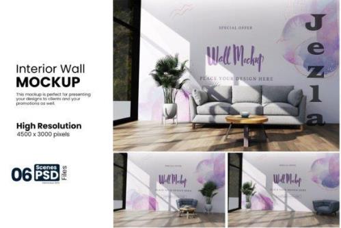 Modern Living Interior Wall Mockup Modern Living Interior Wall Mockup
