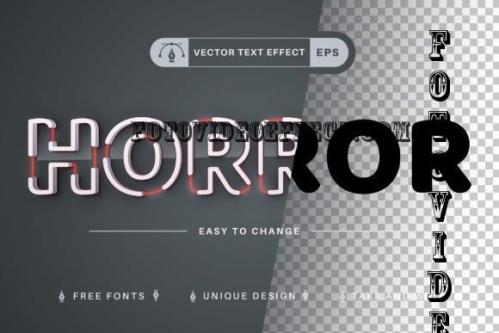 Horror Red Line Editable Text Effect - 10943470