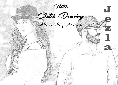 Hatch Sketch Drawing PS Action - 10946011
