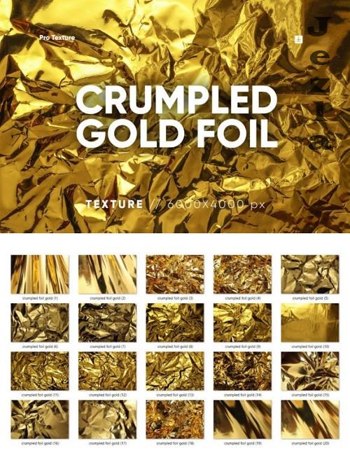 20 Crumpled Gold Foil Texture