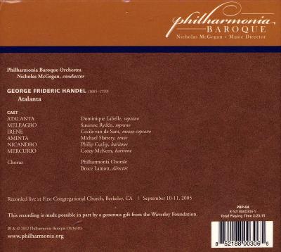 Nicholas McGegan & Philharmonia Baroque Orchestra - Handel: Atalanta (2012) FLAC