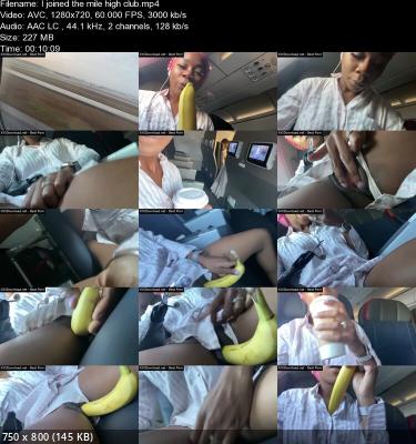 Amateur - Ebony Girl Masturbate In Plane By Banan [HD 720p] - Amateurporn